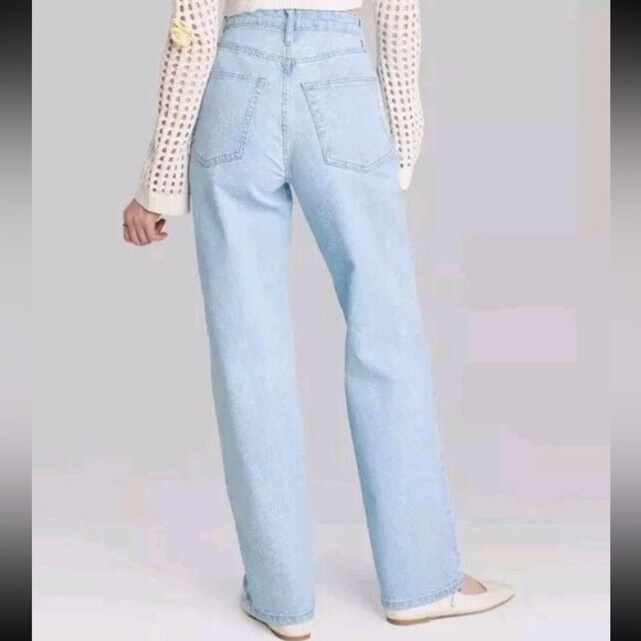 Wild Fable Sparkle Light Blue Flare & Wide Leg Jeans - Picture 3 of 10